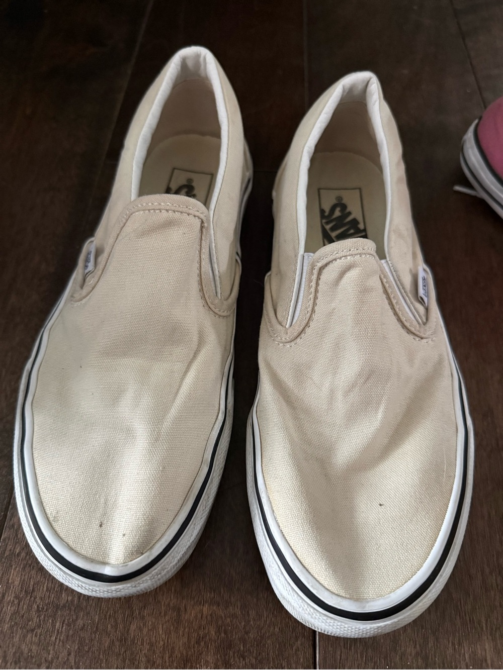 Vans Slip-On Canvas Shoes in Cream